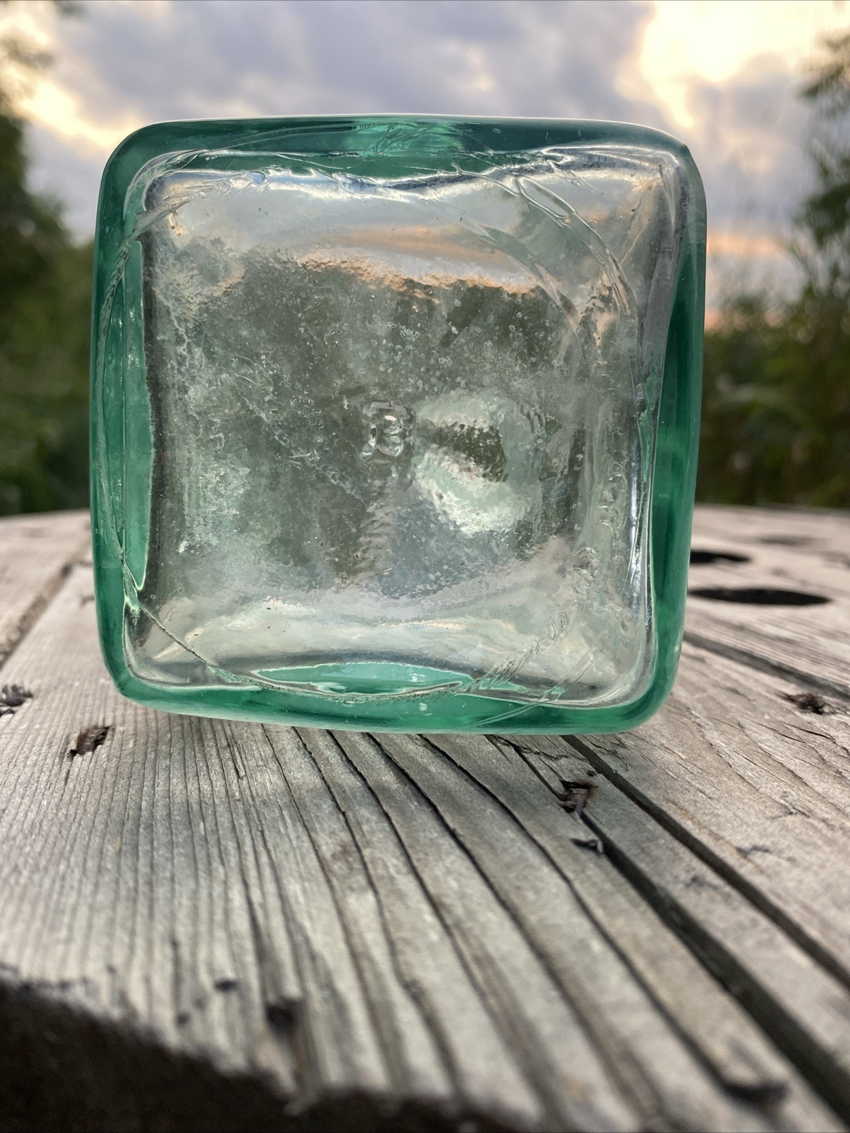 Antique EL-BART Dry Gin Bottle. Embossed, Cork Top