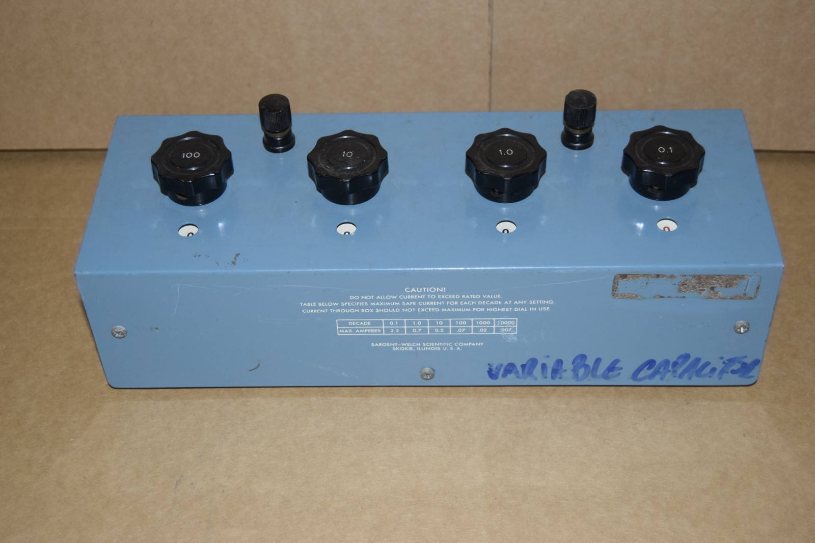 Sargent Welch Decade Capacitor Box