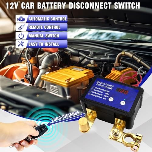 240A Remote Battery Disconnect Switch, 12V DC Voltmeter, RV Side Post Battery