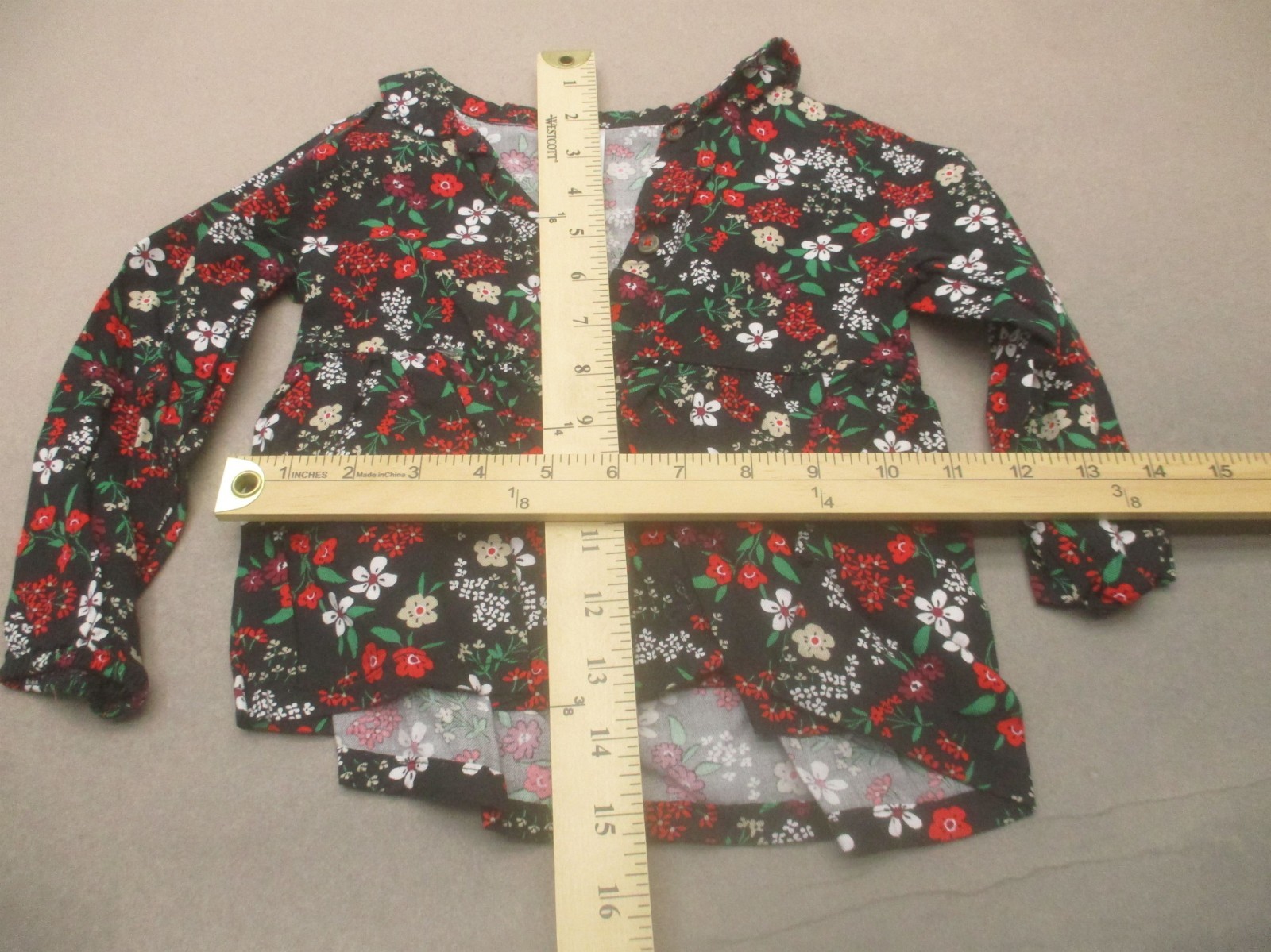 Carters Size 24m Baby Multicolor Floral Cotton Blend Long Sleeve Soft Top 462