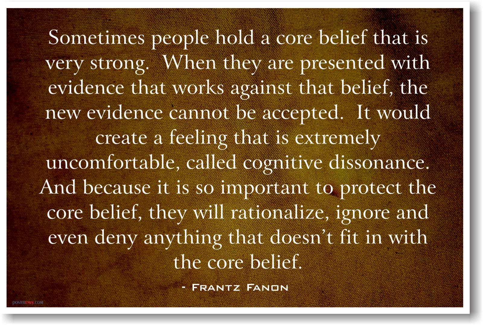Cognitive Dissonance - Frantz Fanon - NEW Social Sciences Person POSTER