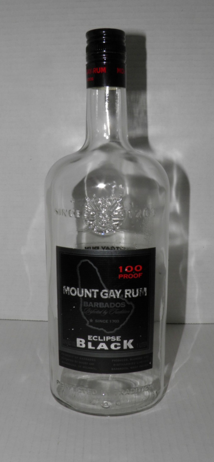 Mount Gay Rum Bottle Barbados Eclipse Black 100 Proof Empty