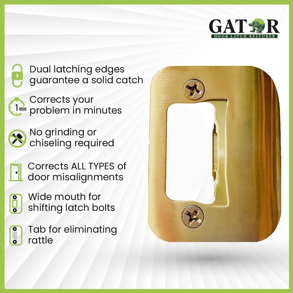 Gator Door Strike Plate – Universal Latch Restorer 4-Pack