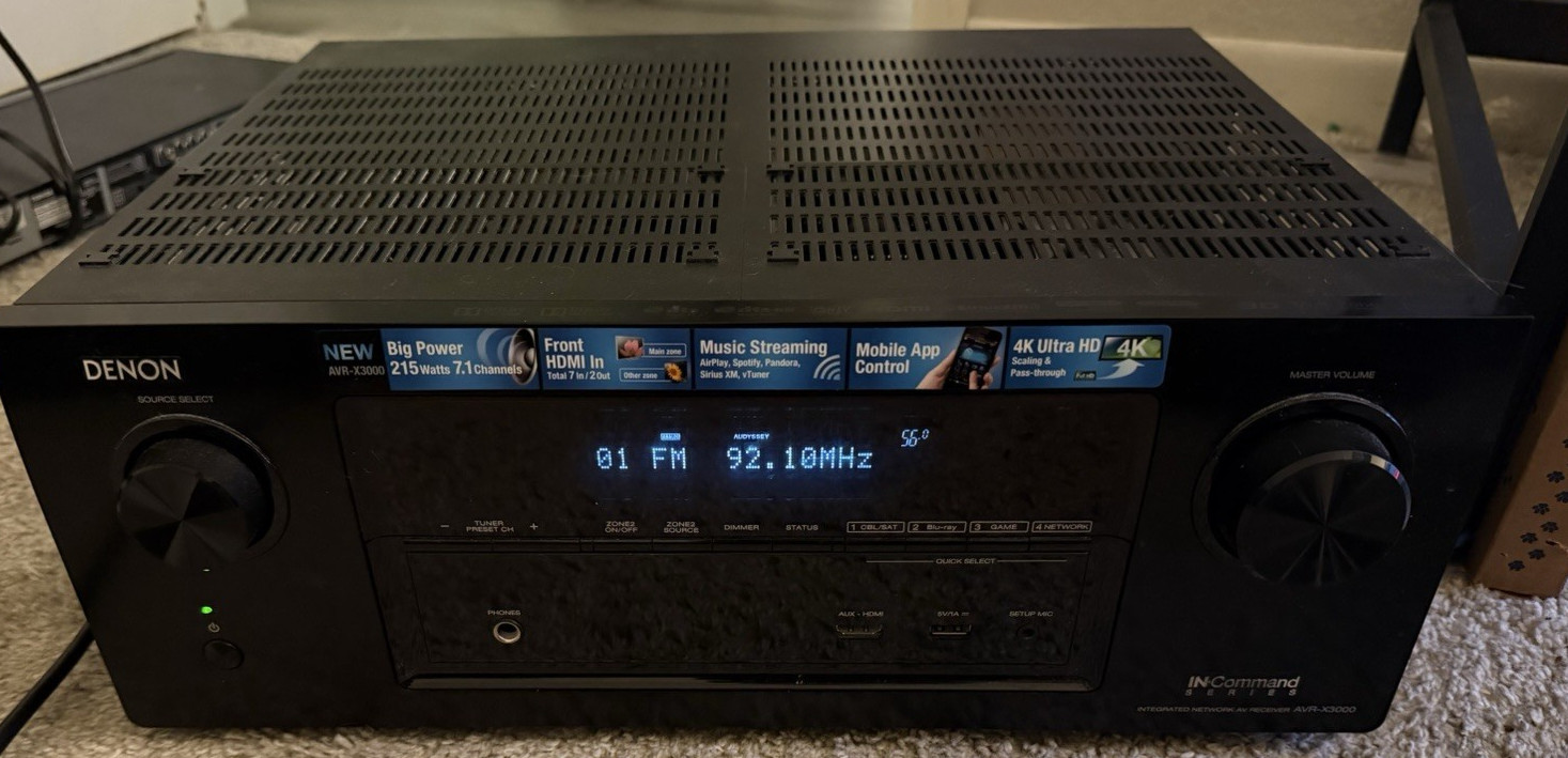 Denon AVR-X3000 Integrated Network AV Receiver - Tested/Works - Free Shipping!