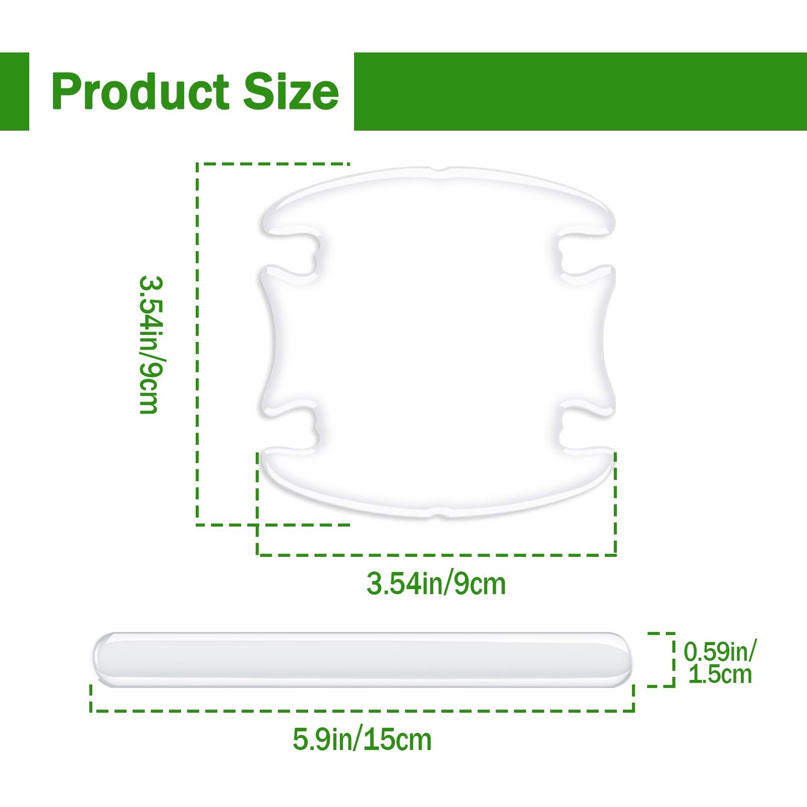 8Pcs 3D Transparent Car Door Handle Scratch Protector, Universal Bowl 8 pcs