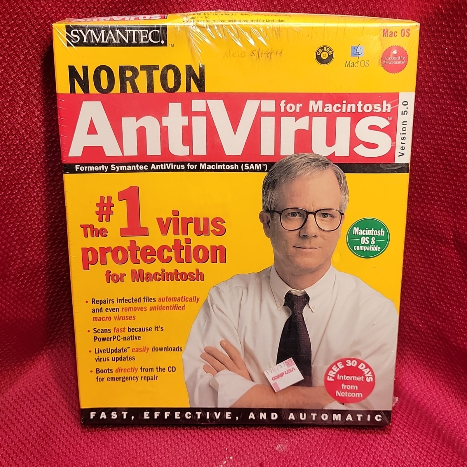 VINTAGE SYMANTEC NORTON ANTIVIRUS 5.0 Mac macintosh 1998 SEALED NIB NOS cd rom