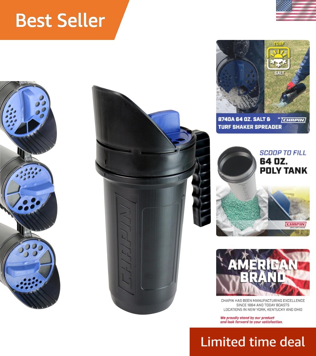 Portable Black Poly 64-oz Hand Shaker Spreader - Complete Yard Maintenance Tool