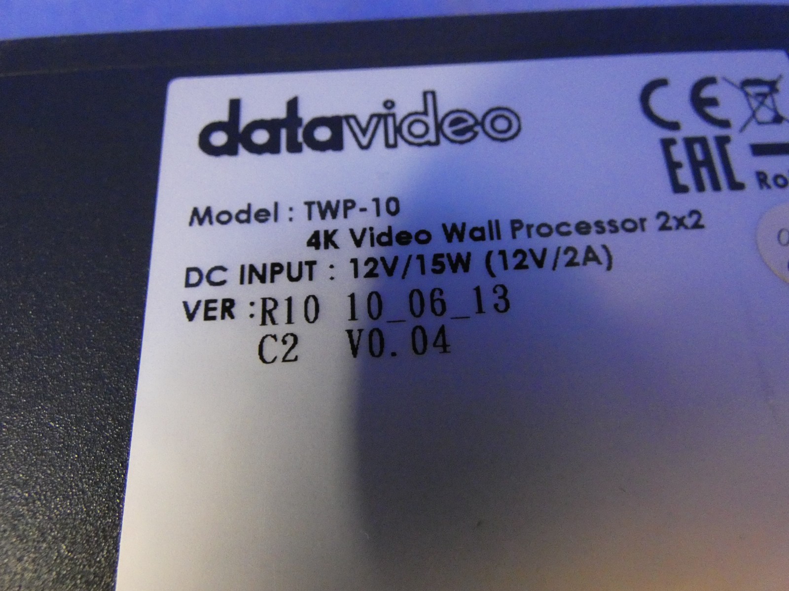 Datavideo TWP-10 4K Video Wall Processor 2x2 w/External Power Supply