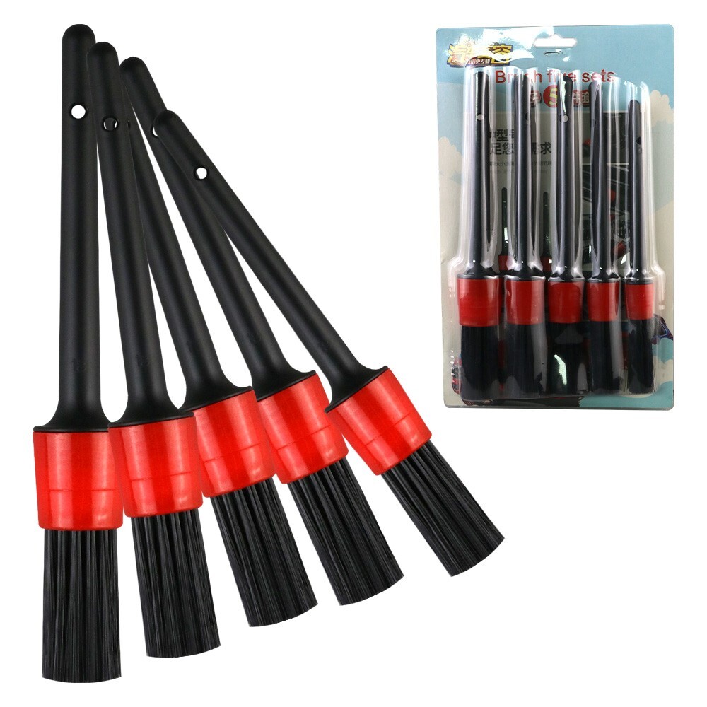5X Auto Car Detailing Brush Dusting Brush Soft Bristle Car Interior Cleaning kit