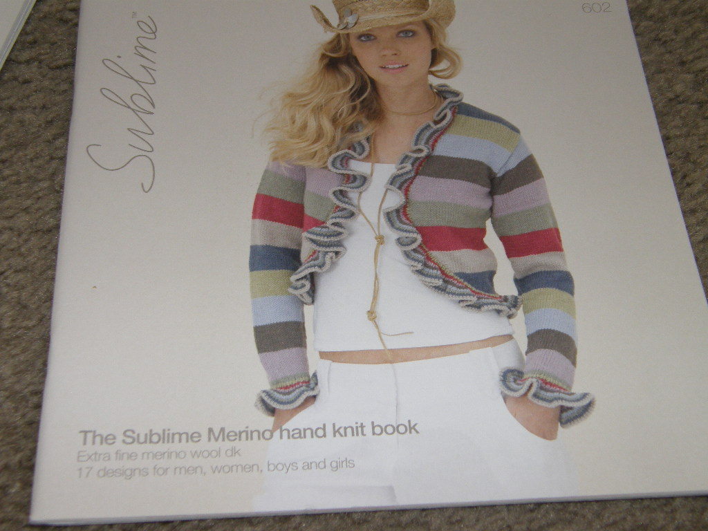 SUBLIME KNITTING BOOK #602 Merino Hand knit 17 family designs  $17 retail