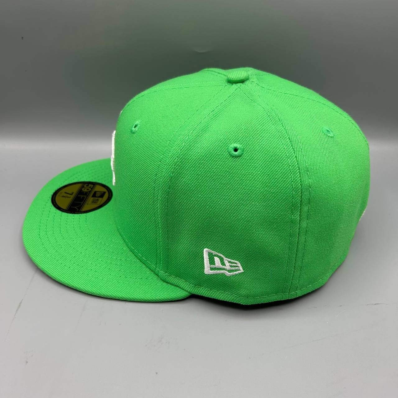 Los Angeles LA Dodgers Hat Men 7 3/8 Green 59Fifty New Era MLB Fitted Cap New