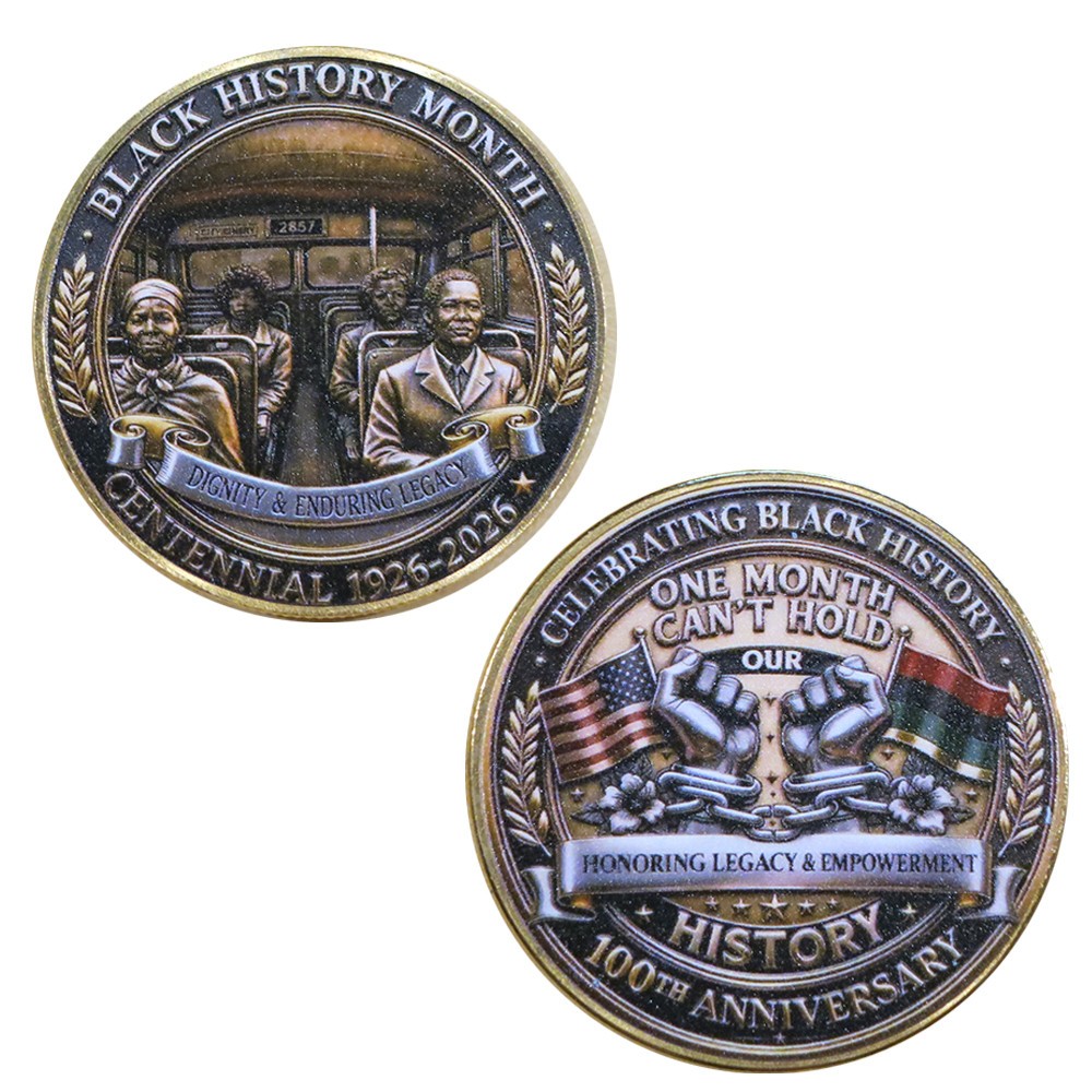 Black History Month 100 Anniversary Challenge Coin Collectable American 1-pc