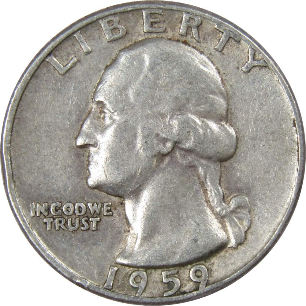 1959 Washington Quarter Circulated Silver 25c Coin Collectible