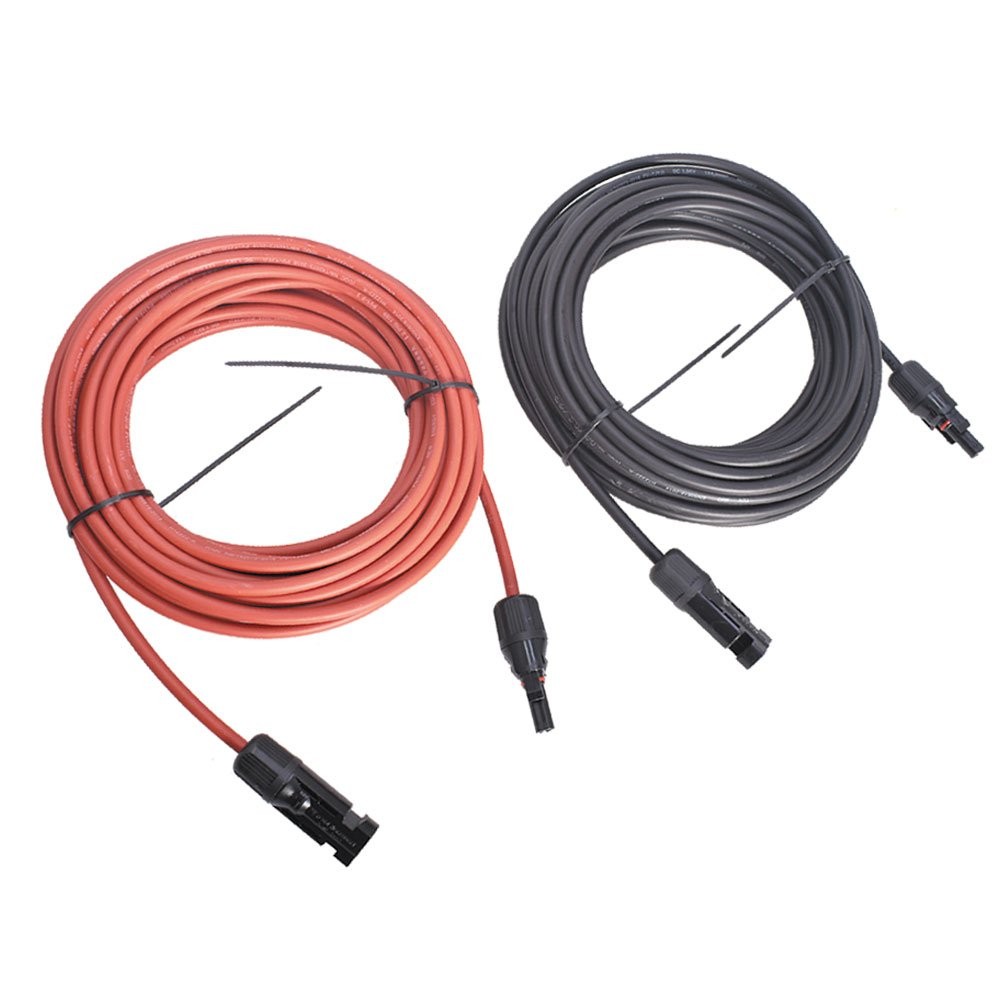 Wire Connector 10AWG Black + Red Solar Panel Extension Cable 30Ft