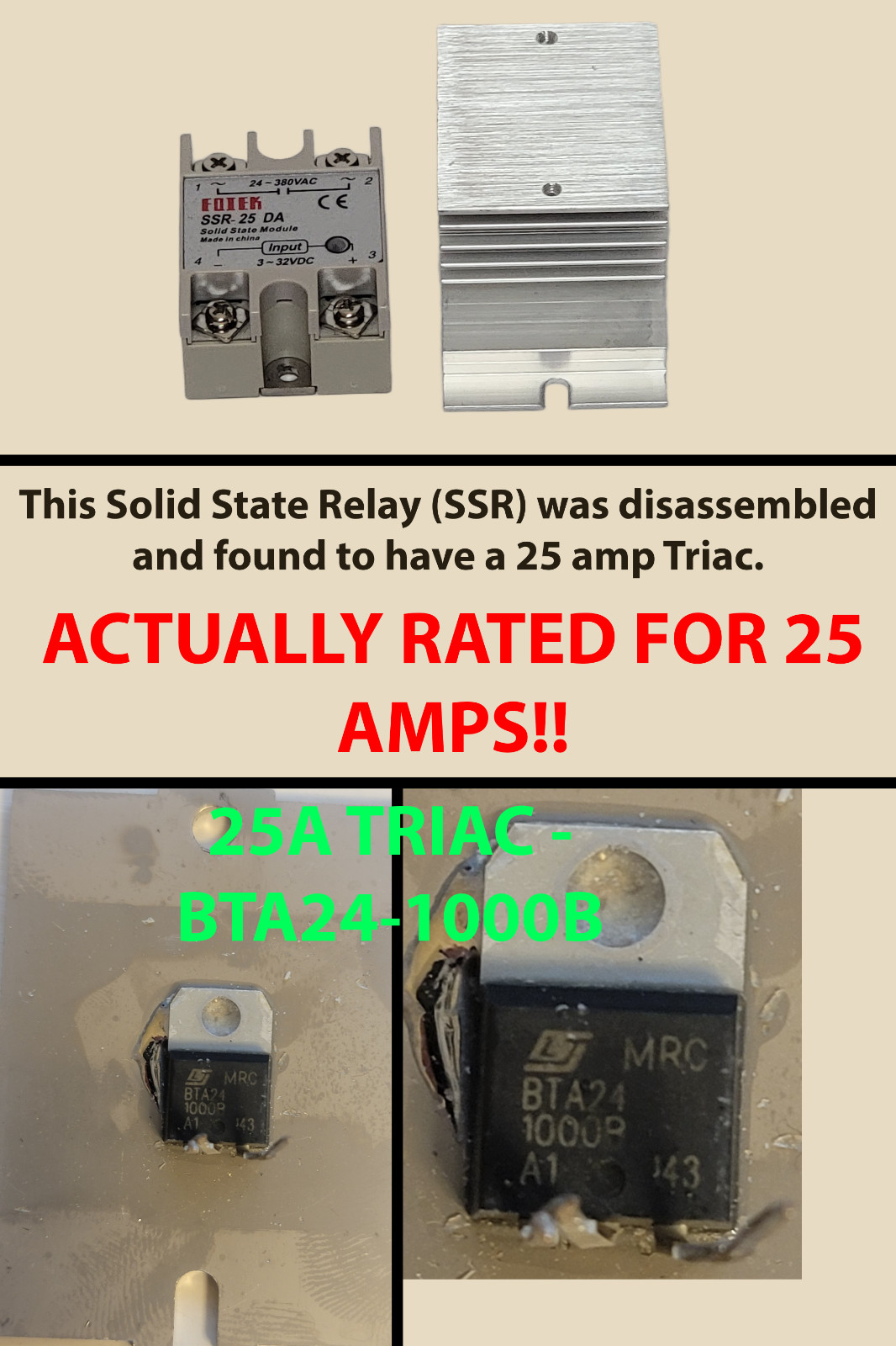 Solid State Relay SSR-25DA w Heat Sink DC in to AC out ⋙ ACTUALLY 25 AMP!!! ⋘  ख