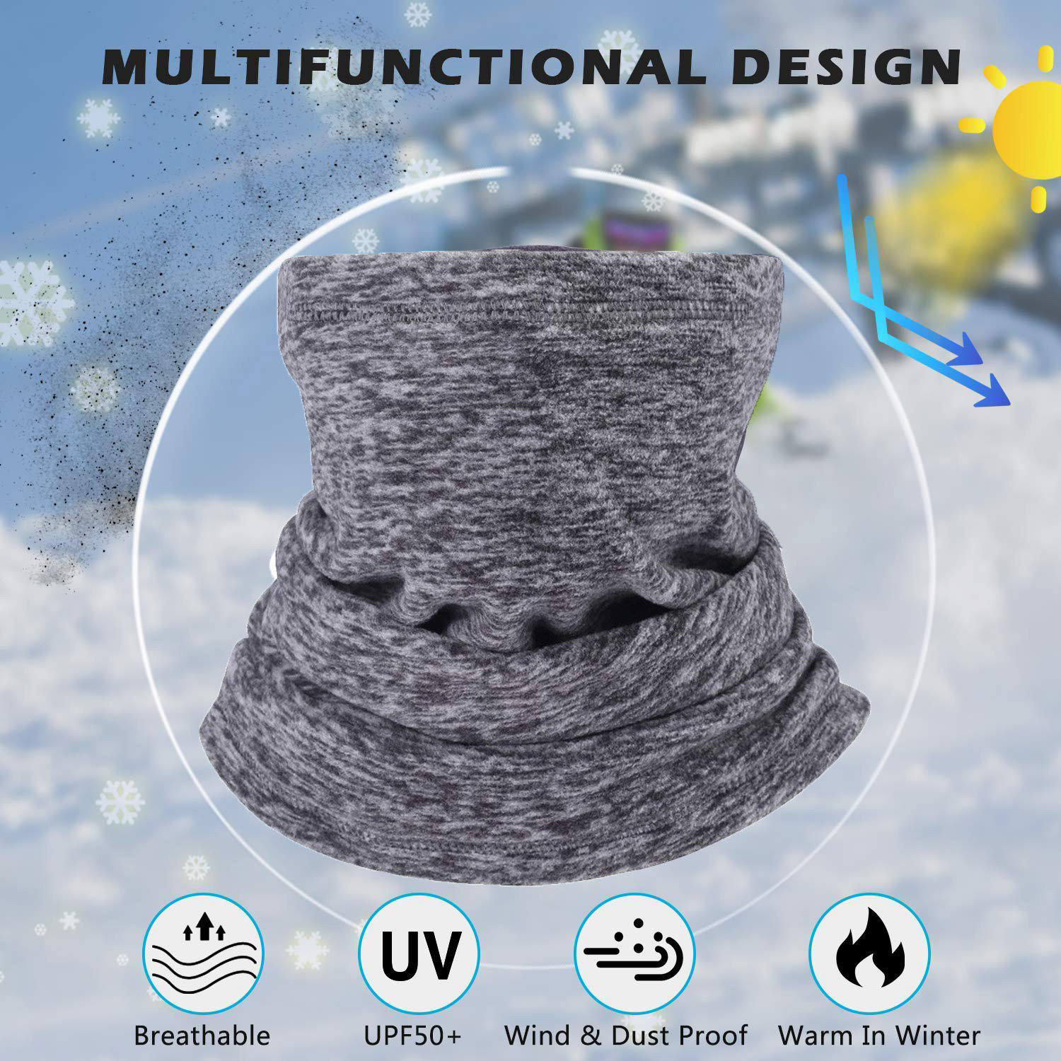 Neck Warmer Gaiter Fleece Face Mask for Skiing Snowboard Winter Outdoor Sports