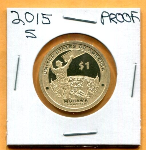 Gem 2015-S Proof Native American Dollar - Mohawk Ironworkers Reverse -Ships Free