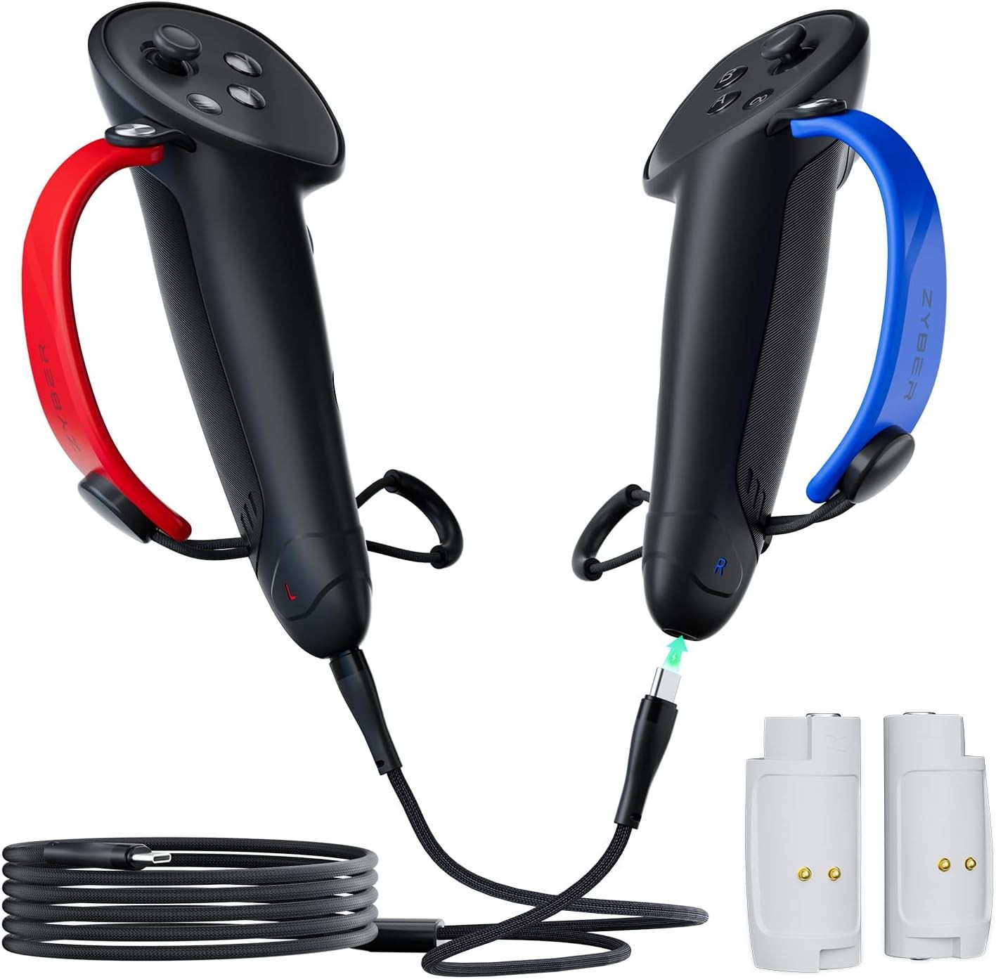 ZYBER Charging Controller Grip for Meta Quest 3S, Compatible with Quest 3 Contro