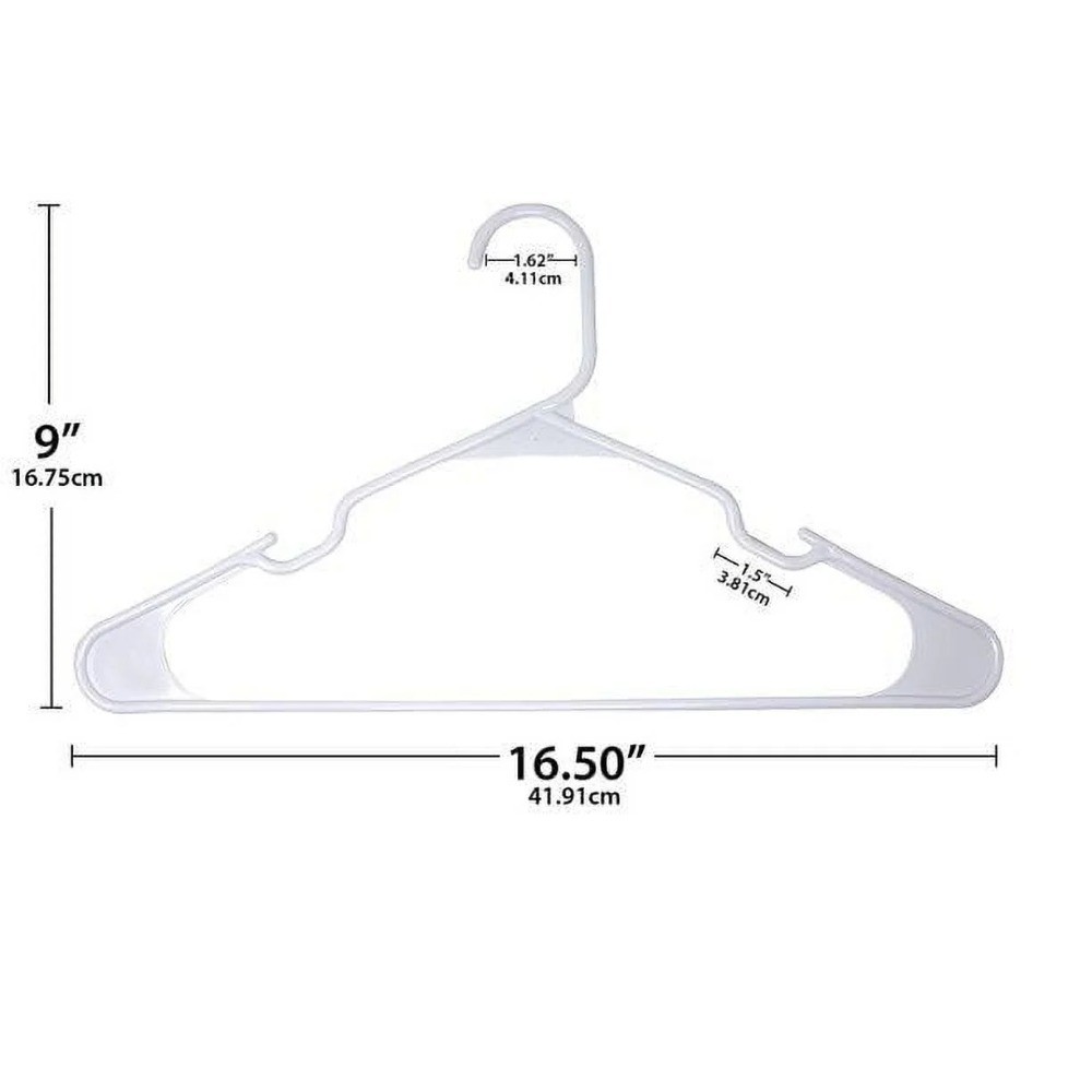 Plastic Clothes Hangers White 18 Pack Durable for Everyday Use
