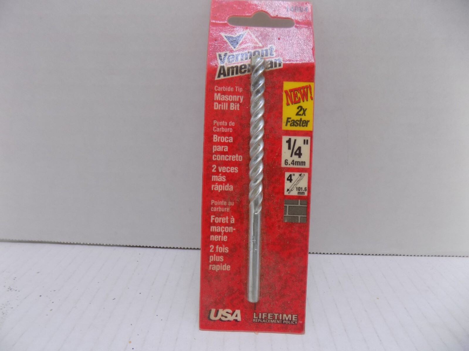 1/4" X4" MASONRY  DRILL BIT  BY VERMONT AMERICA NEW