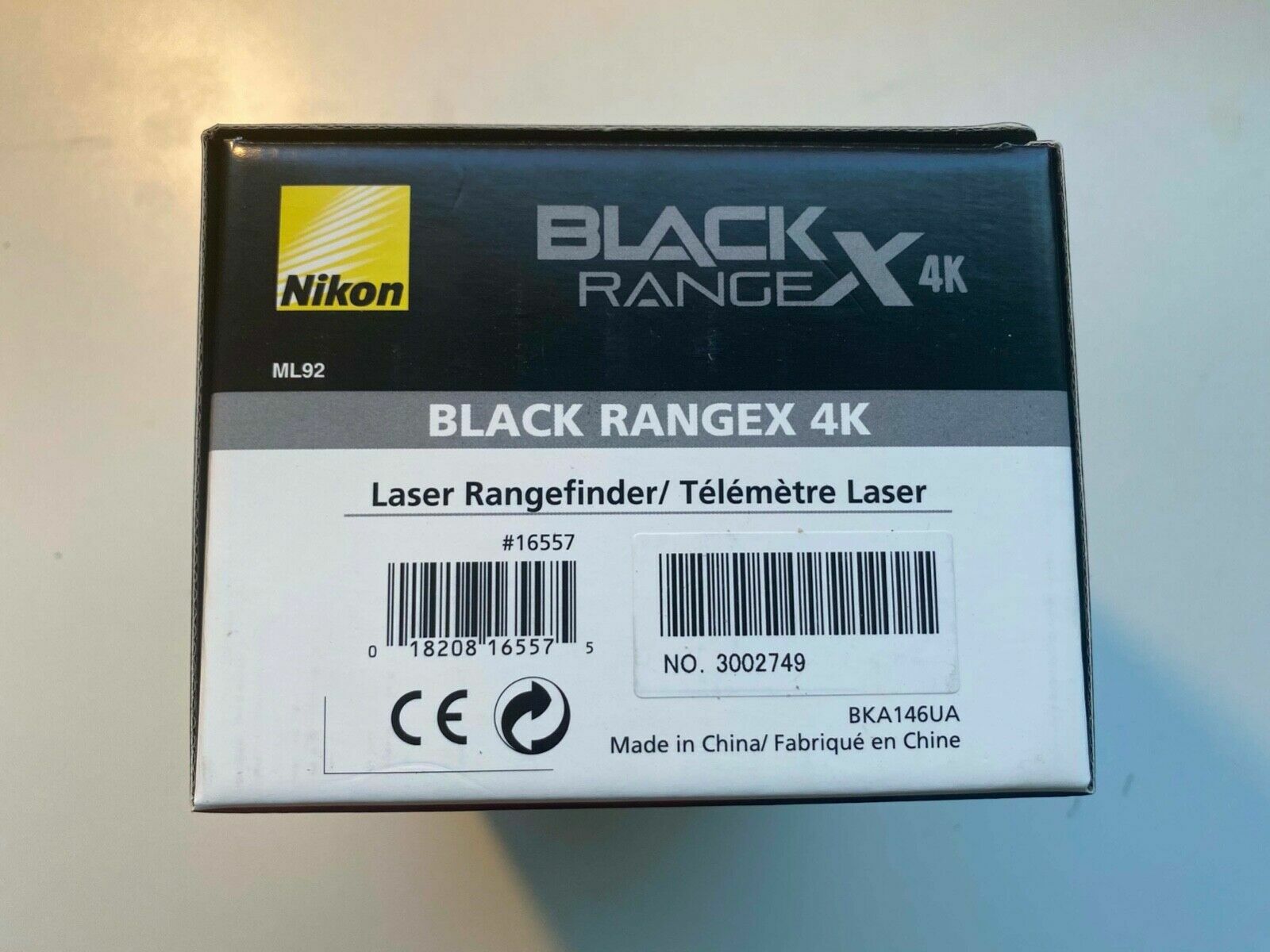 Nikon Black RangeX 4K Laser Rangefinding Monocular, 4000 yds PN:16557