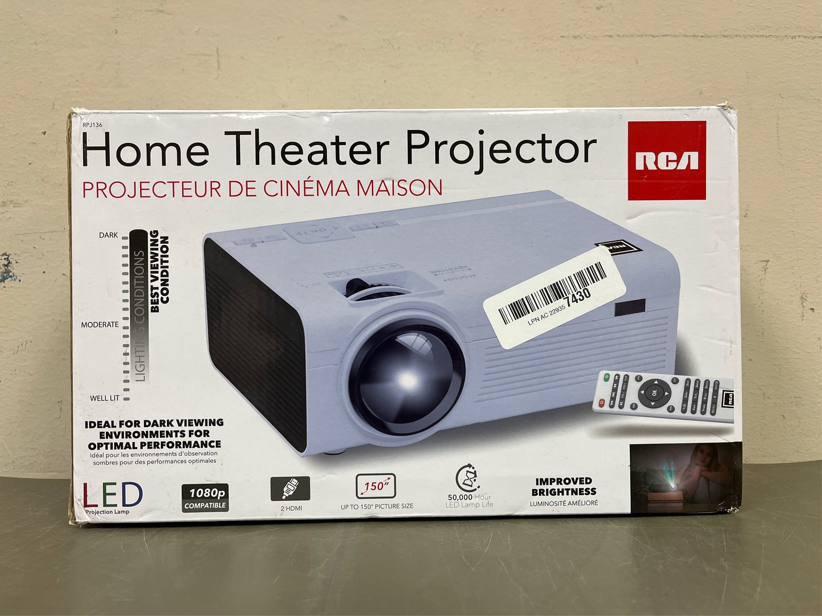 RCA Home Theater LCD Projector - 1080p Resolution, HDMI Input, Built-In Speakers