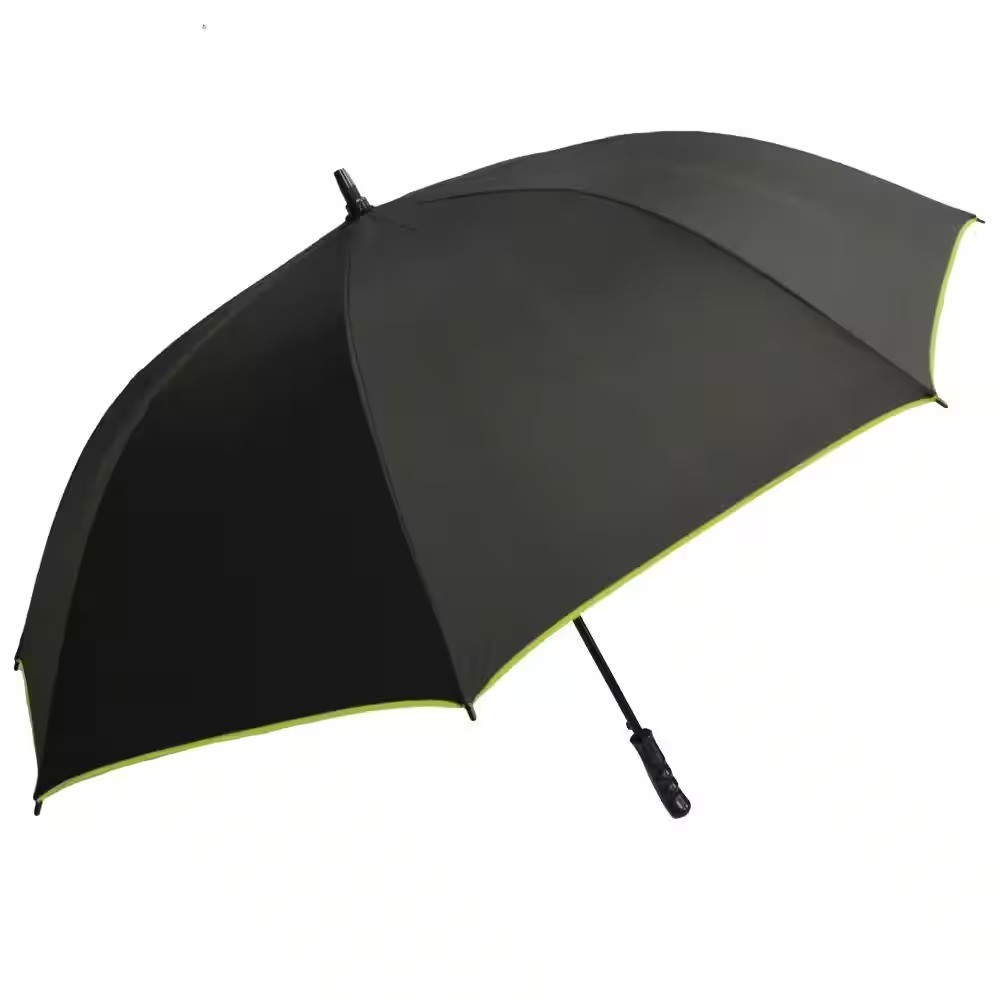 Rainbrella Large 62in. Auto-Open Trim Umbrella with Windproof Frame, Black/Green