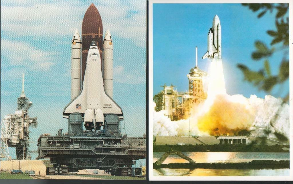 2 LOT 8 X 10" LITHOGRAPHS NASA  SPACE SHUTTLE CRAWLER LAUNCH EXCELLENT CONDITION