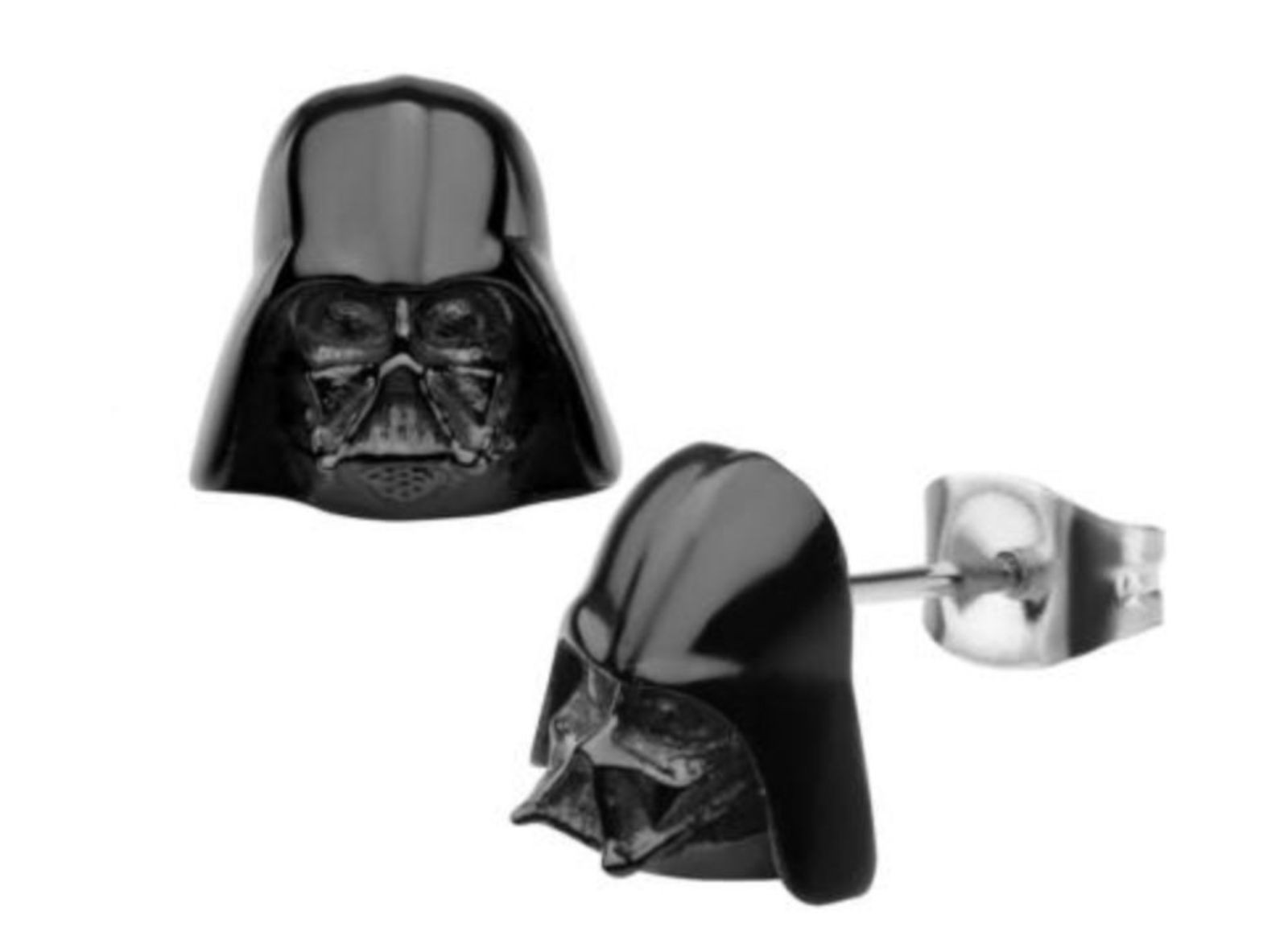 LFL Star Wars Darth Vader Stud Earrings Stainless Black Pair Lucas Film New