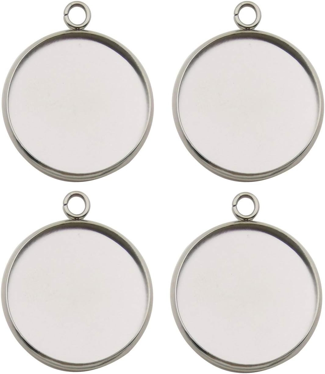 20pcs Fit 25mm Stainless Steel Round Blank Bezel Pendant Trays 25mm-20pcs