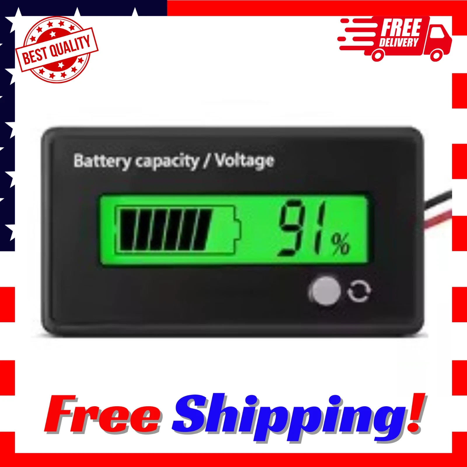 12V/24V/36/48V Battery Status Charge LCD Digital Indicator Monitor Meter Gauge