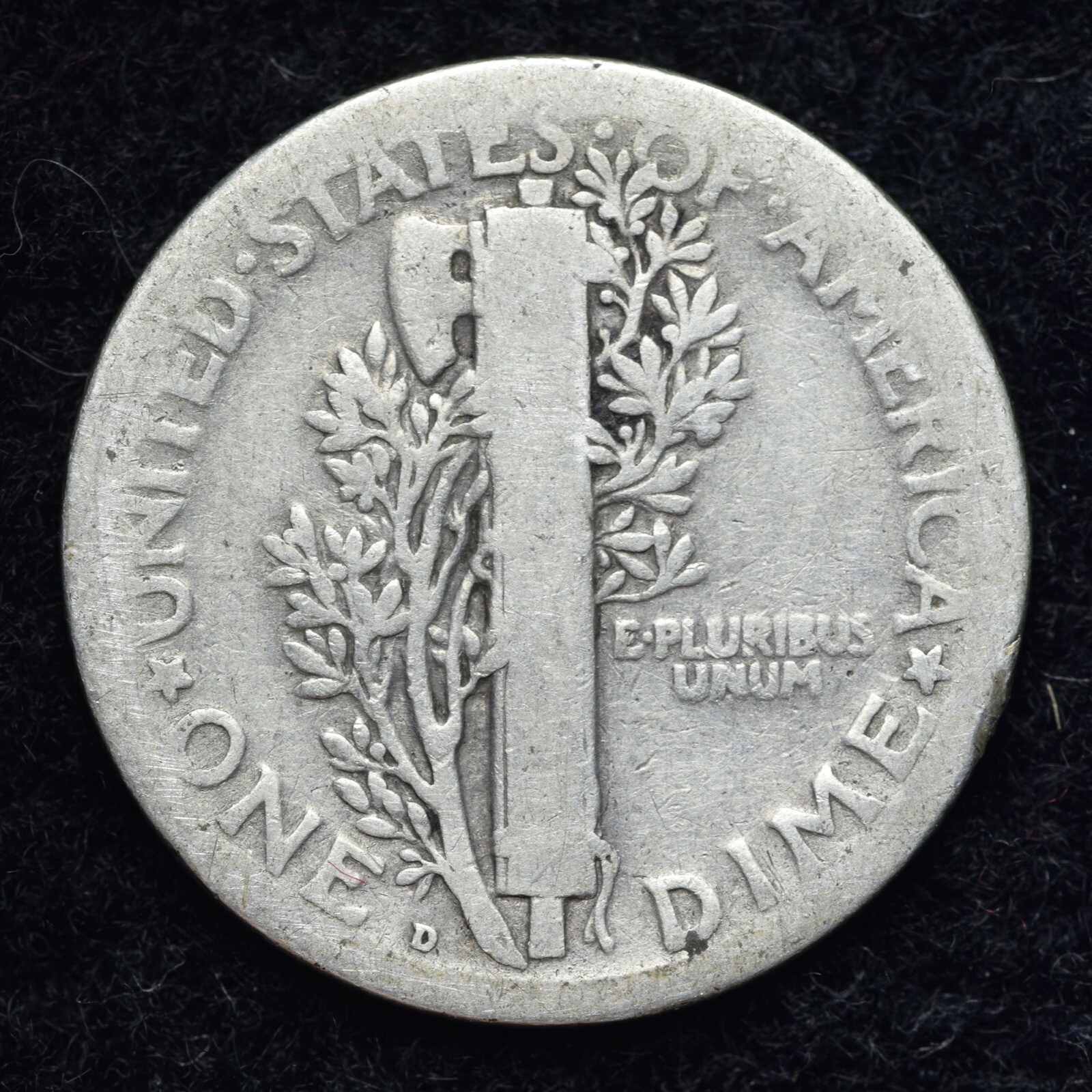 1924-D Mercury Silver Dime GOOD / VG FREE SHIPPING