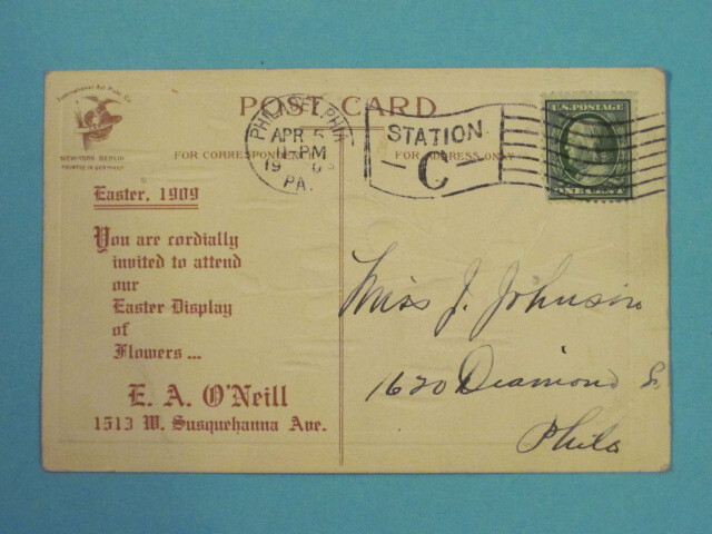 Embossed Art "Easter Joy attend you" Postcard / Printed in Germany
