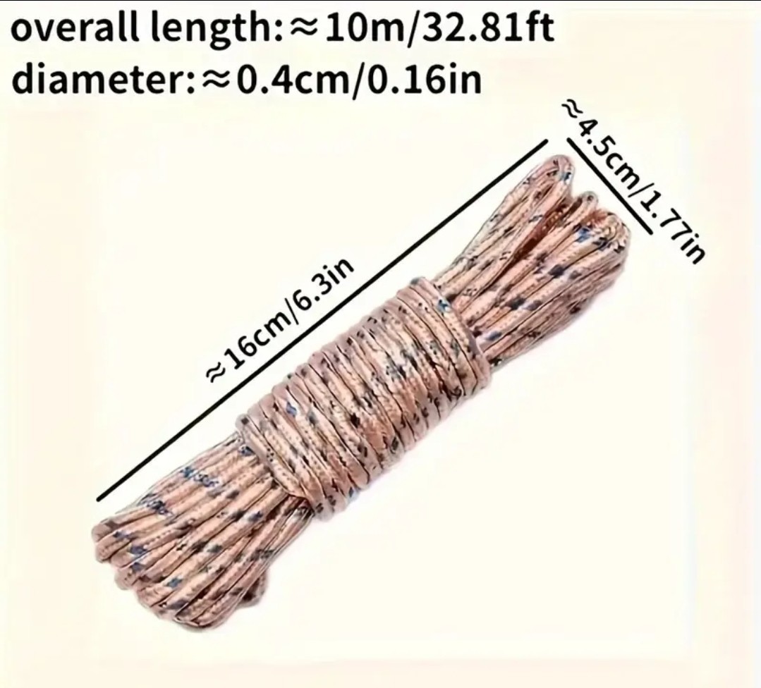 50pc Multifunctional Nylon Rope Non-slip And Windproof Rope 32ft