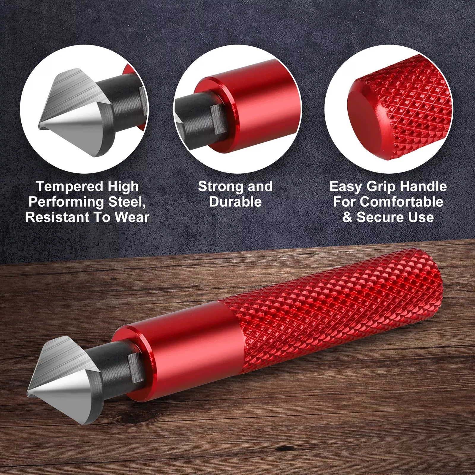 Deburring Tool Countersink Hand Reamer with 10PC Extra Blades Kit for Metal