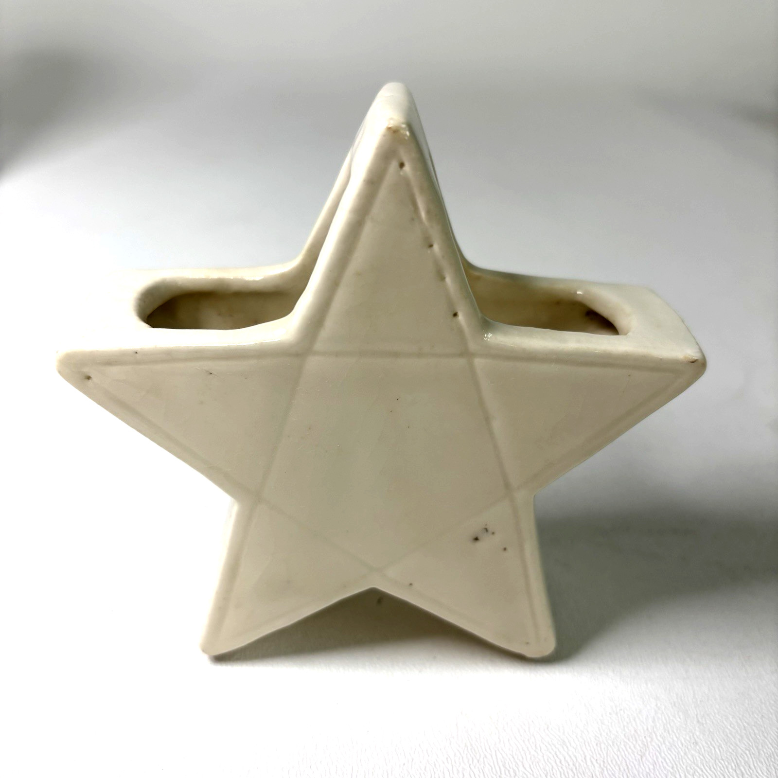 White Eastern Star Ceramic Planter / Vase