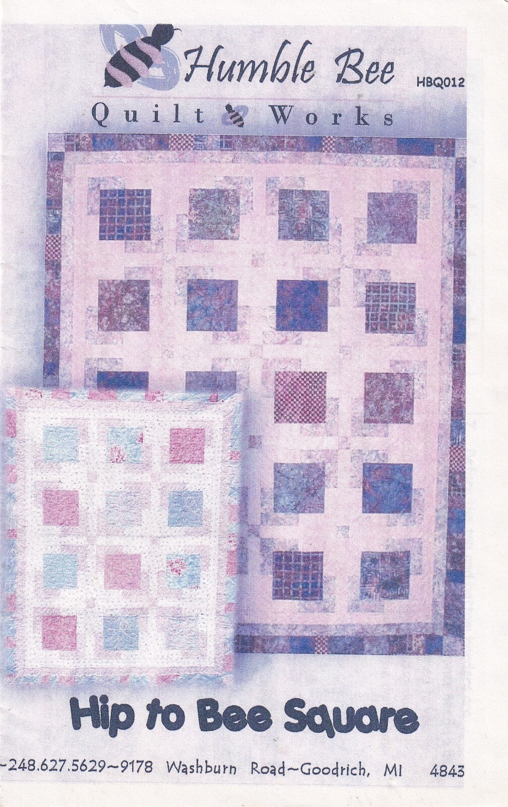 Humble Bee Quilt Works Hip to Bee Square Quilt Pattern HBQ012