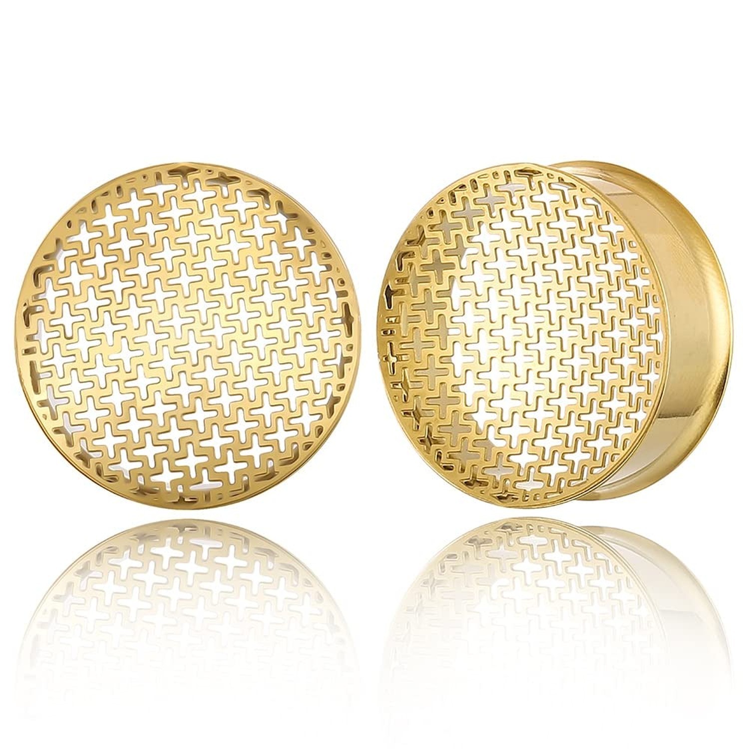 1 Pair New Classic gauges Ear Plugs Tunnels Hypoallergenic 316 Stainless Stee...