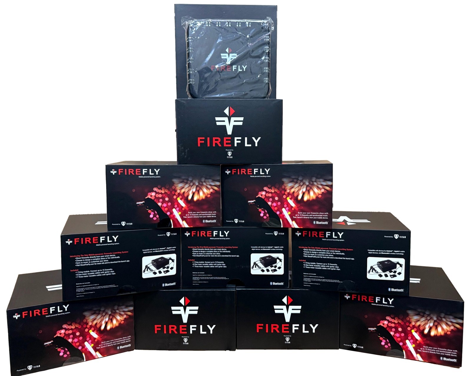 TITAN FIREFLY BLUETOOTH MOBILE FIREWORK LAUNCH SYSTEM NEW SEALED BOX LOT OF 12