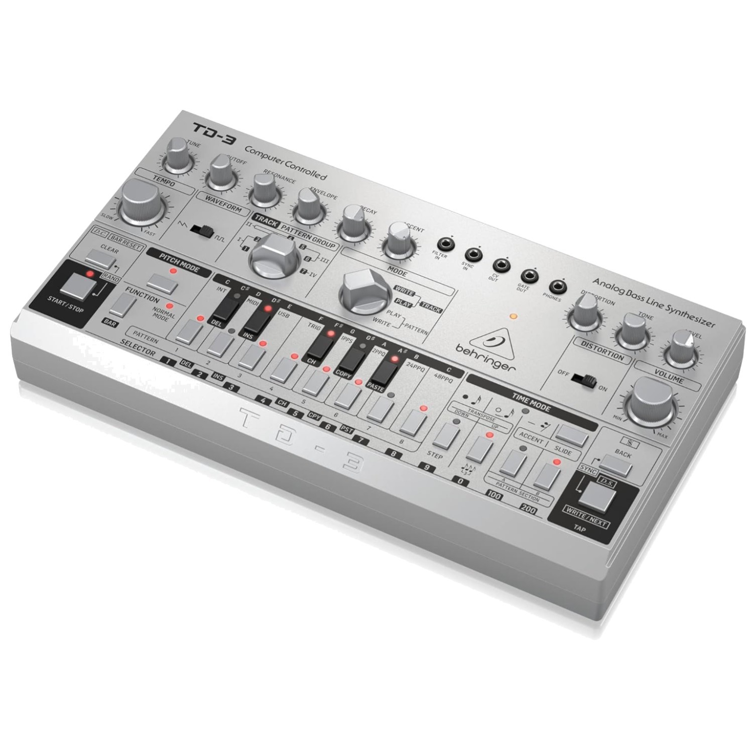 Bass Line Synthesizer with Sequencer & Effects