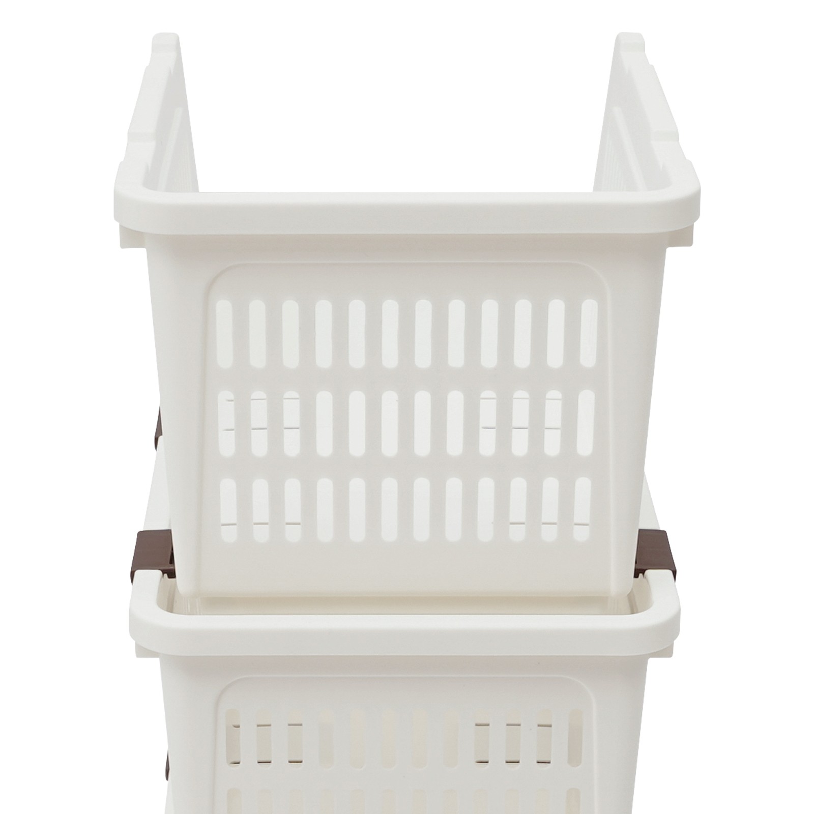 4PCS Stacking Storage Baskets Stackable Organizer Baskets Modern Storage Bins PP