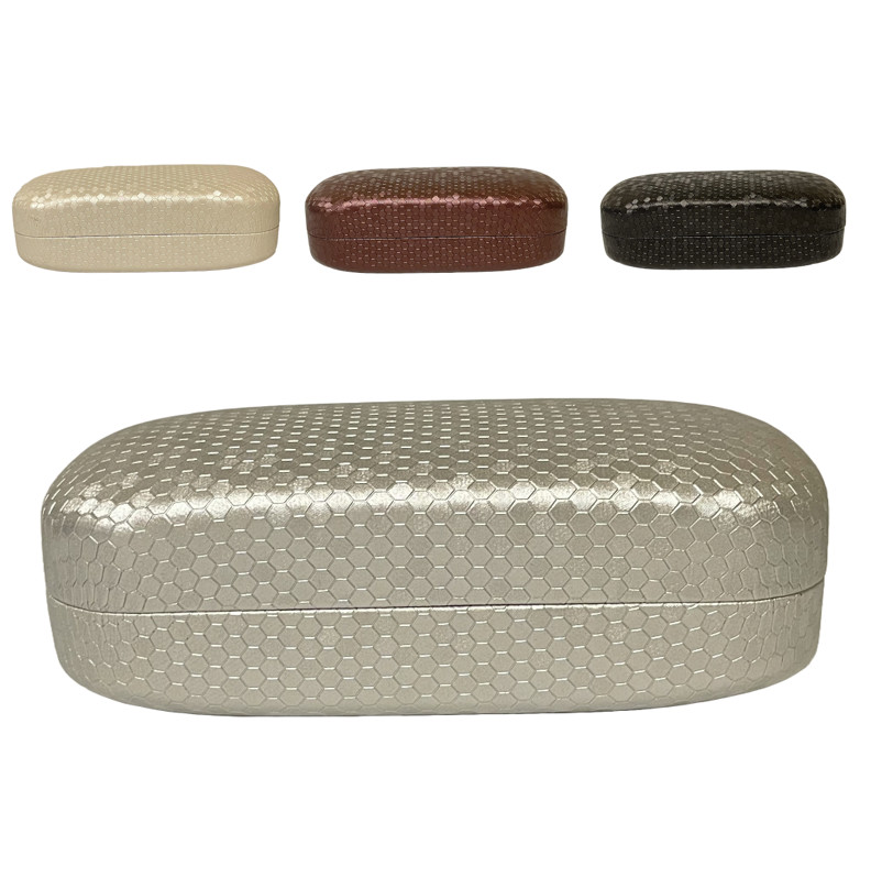Hard Case Protective Box Cover Hexagon Pattern Sunglasses Eyeglasses Men Women.