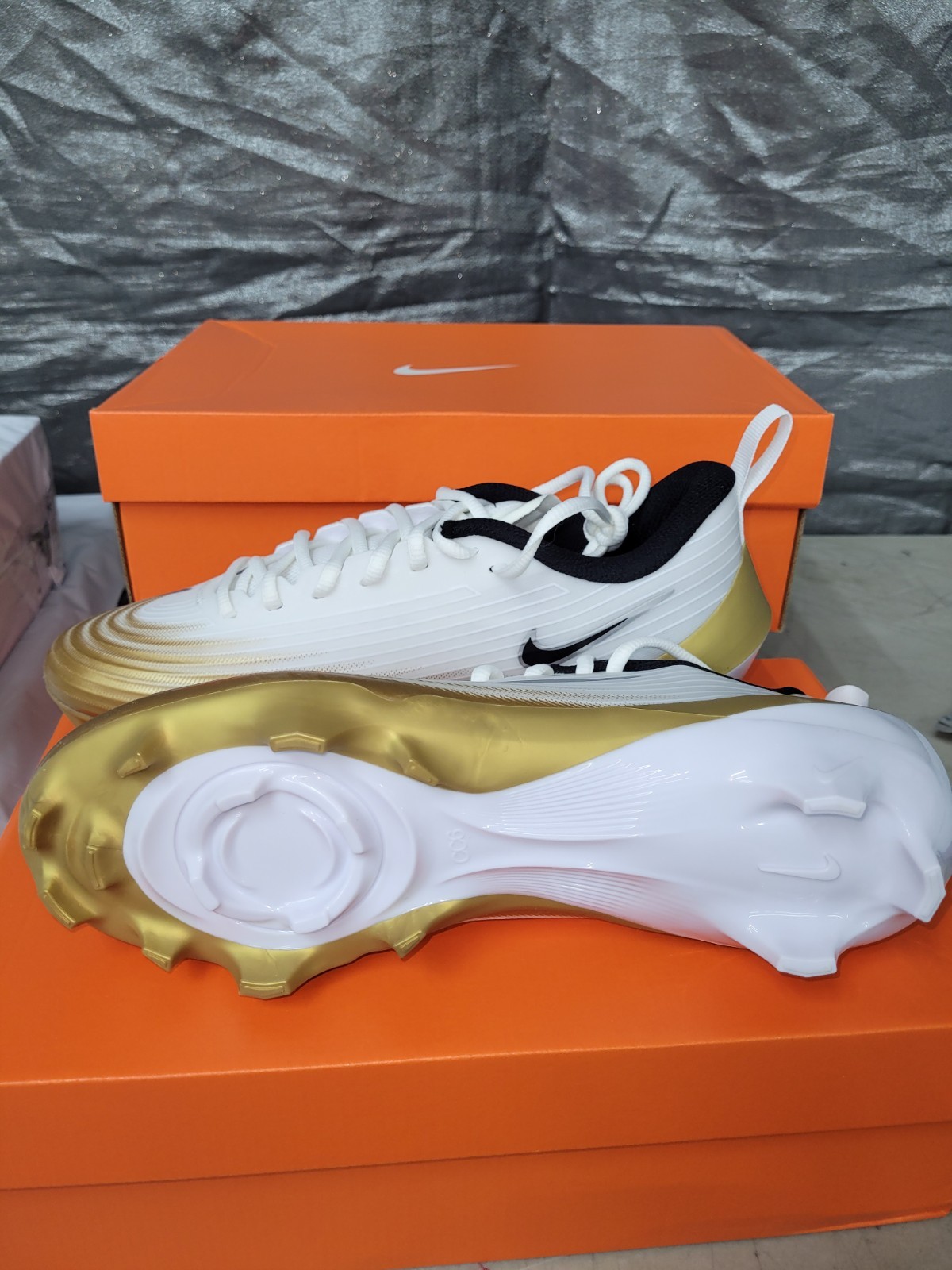 Nike Vapor Speed 3 Men's Size 9 Football Cleats White Gold 2025 NEW