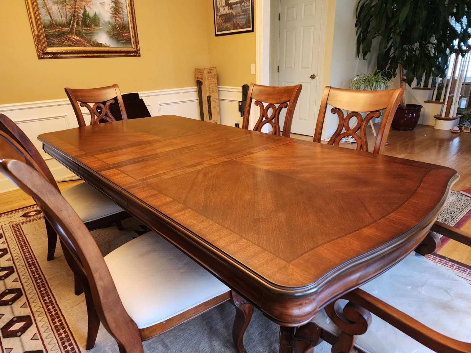 Dining Room Table, 6 Chairs, and China Closet