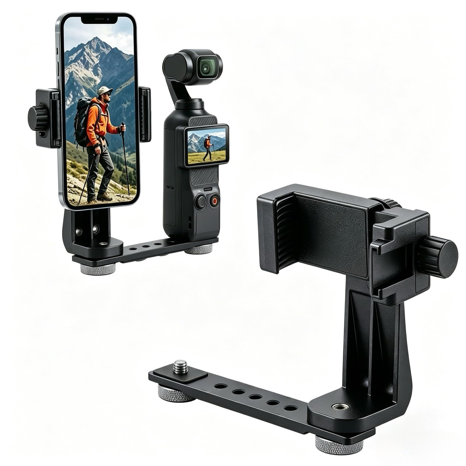 Holder Mount for DJI Osmo Pocket 3/4, Metal Expansion Clip with Cold Shoe Mou...