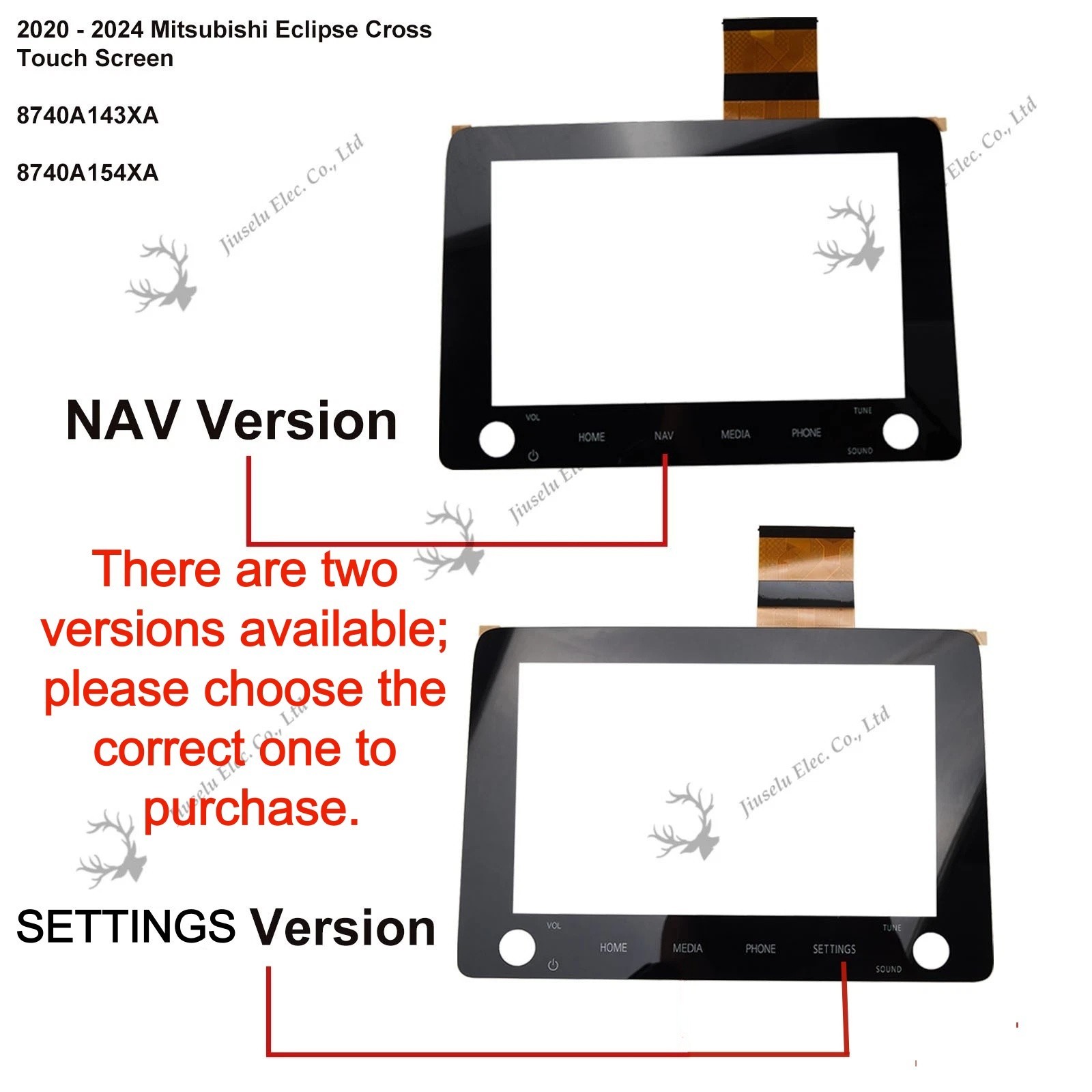 New Replacement 8" Touch Screen Glass Digitizer Mitsubishi Eclipse Cross Radio