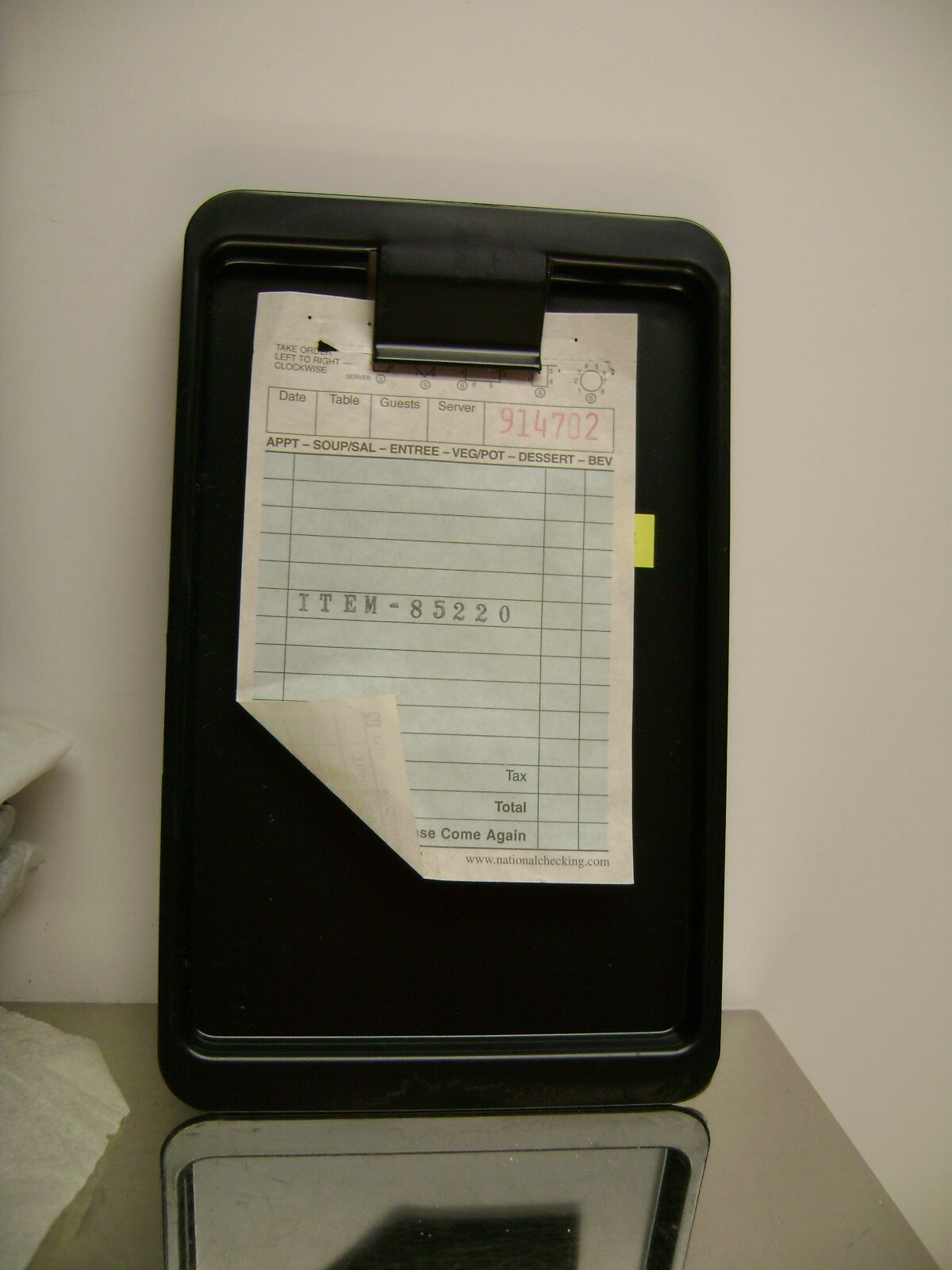 RESTAURANT CUSTOMER GUEST CHECK RECEIPT CARD BLK PLASTIC BILL HOLDER TIP TRAYS