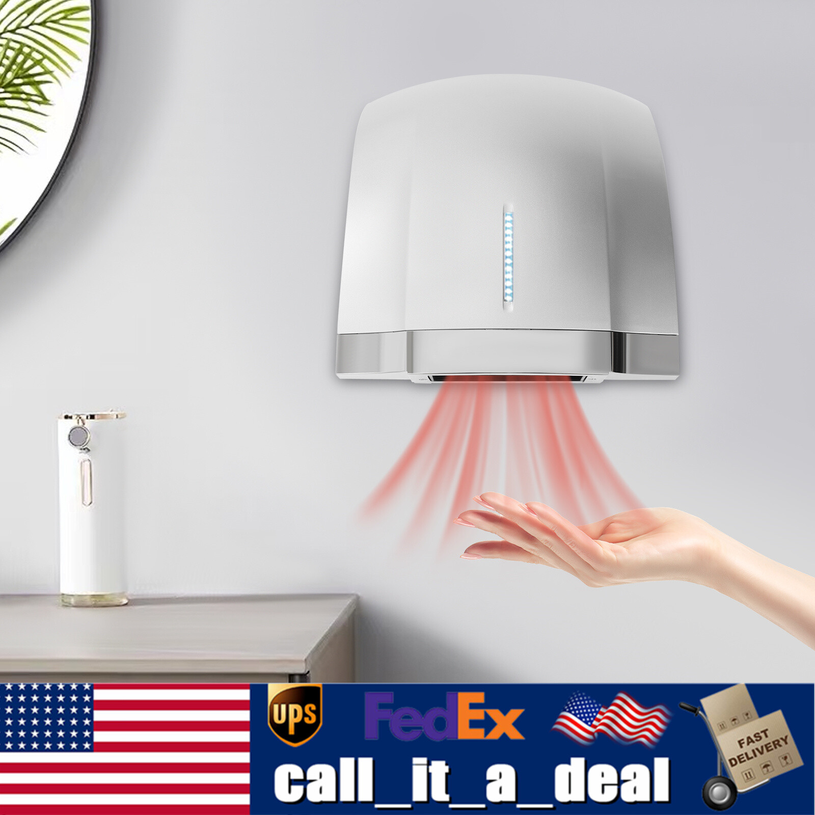 Commercial Hand Dryer 1800W High Speed Hot ColdAir Automatic Electric Hand Dryer