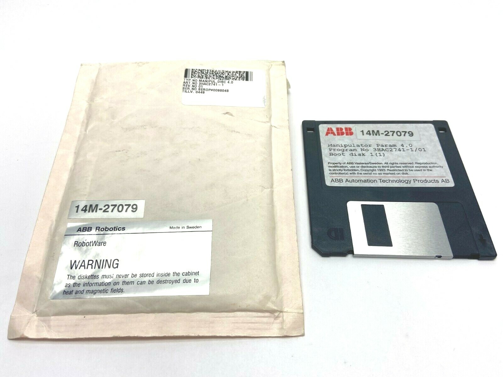 ABB 14M-27079 3HAC2741-1 Manipulator Param 4.0 Boot Disk Floppy