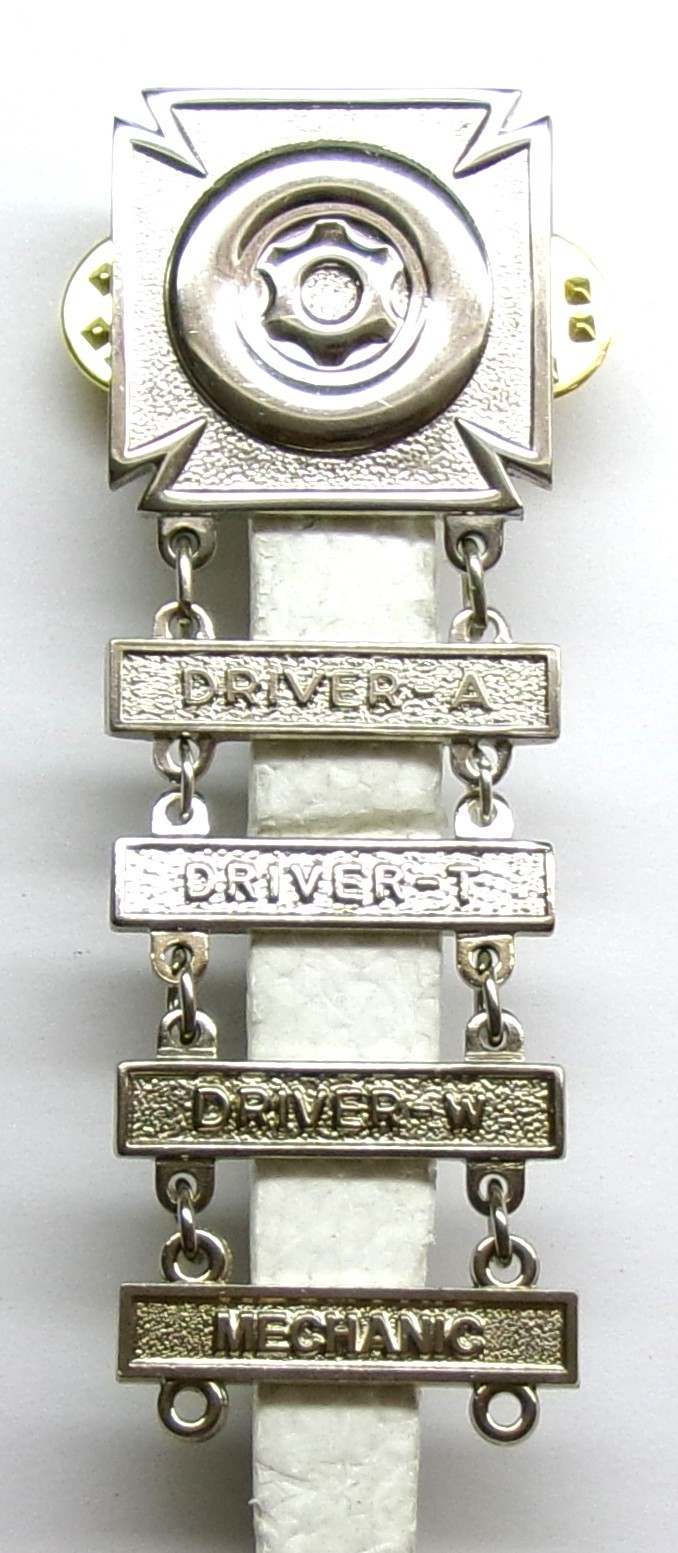 Army Qualification Driver & Mechanic Badge w/ DRIVER-A-T-W MECH BAR Shiny Brite